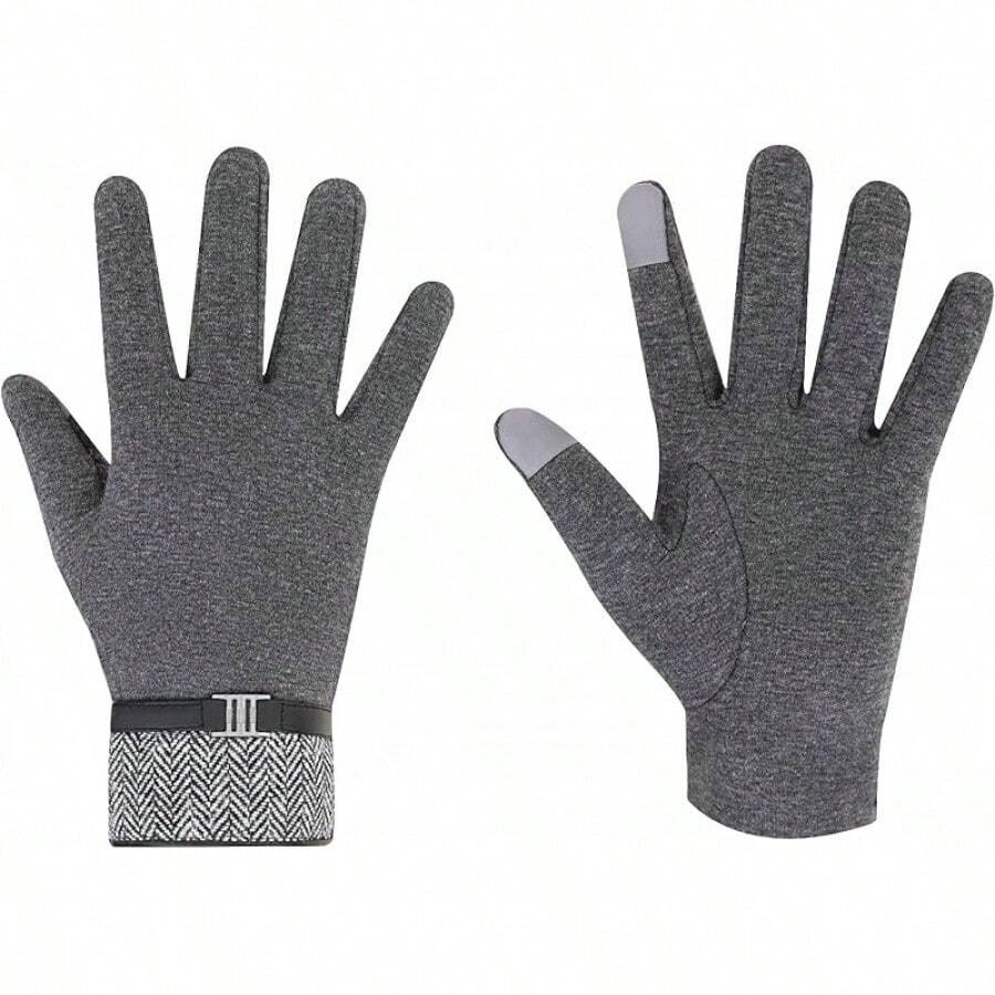 Clepsidra® Guantes Térmicos para Hombre con Función Táctil - Forro Interior Suave, Fáciles de Combinar, para Invierno y Outdoor - gris - Ver 1