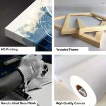 1pc Neon Rose Canvas Wall Art, Abstract Pink Blue Glowing Flower Print, Modern Floral Artwork For Living Room Bedroom Office Aesthetic Decor, Dramatic Botanical Picture On Black Background - 彩色 - 查看 7