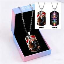 1 Custom Picture Necklace, Custom Text Pictures, Hip-Hop Style Personalized Pendant Necklace Jewelry, Custom Image Jewelry Gift Sequins Gold, Silver, Rose Gold Fashion, Retro, Unisex, Old Money, Punk, Wild Customization, Personalization, Boyfriend Gift - Multicolor - View 53