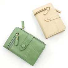 Women's Fashion Wallet - New Solid Color Card Holder Thin Style - Multiple Card Slots For Credit Cards - ID Card Holder, (4 Colors Available) - Rose Red - View 8