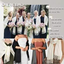 Bufanda para Mujer, Chal de Pashmina Suave, Moda y Elegancia, 200 * 70cm - Negro - Ver 6