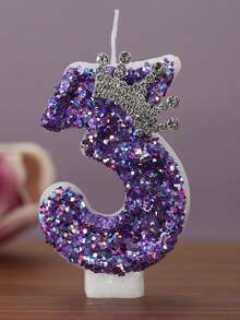 一套紫色闪光皇冠数字生日蜡烛，适合生日派对装饰，男女通用，紫色数字蜡烛可用于生日蛋糕装饰、周年纪念派对蜡烛、毕业典礼礼物。 - 彩色 - 查看 8