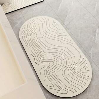 1 pieza Alfombra de gel de sílice para el piso del baño, alfombra y felpudo, adecuado para el baño - Decoración del hogar y el baño