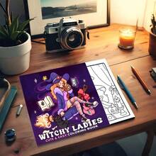 35 صفحة "سيدات ساحرات": كتاب تلوين للبالغين والمراهقين يتضمن فتيات جميلة، سحر الساحرات وحياتهن، ومشاهد مريحة للاسترخاء، مناسب كهدية لعيد الميلاد والكريسماس وعيد الهالوين