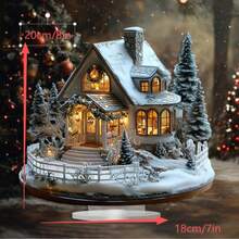 1 件波西米亚风格亚克力雪屋桌面展示架，多用途家居和办公室装饰，节日圣诞礼物，客厅和厨房墙壁艺术