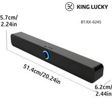 Kinglucky Barra de sonido premium, sonido envolvente, tamaño grande, montaje en pared o sobre mesa, audio de alta fidelidad, ideal para entusiastas del cine en casa y la música, sonido cristalino y graves profundos. Equipada con luces RGB, apariencia elegante. Sistema de audio de barra de sonido, sistema de audio para TV, control remoto, cable coaxial, cable de audio, compatible con conexión inalámbrica, USB, tarjeta TF. Adecuado para conexión a TV/computadora/móvil, gran regalo. - Unitalla - Ver 2
