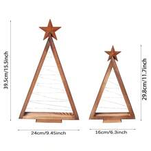 1 pieza/2 piezas Árbol de Navidad de madera, centros de mesa navideños de árbol de madera de estilo granja moderna para mesas, decoraciones navideñas para el hogar, fiestas, mesa, chimenea, estantería