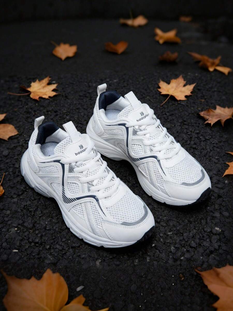 1双女士时尚系带运动鞋，休闲轻便运动鞋，低帮舒适日常穿着，学生步行鞋，厚底休闲运动鞋，适合户外活动