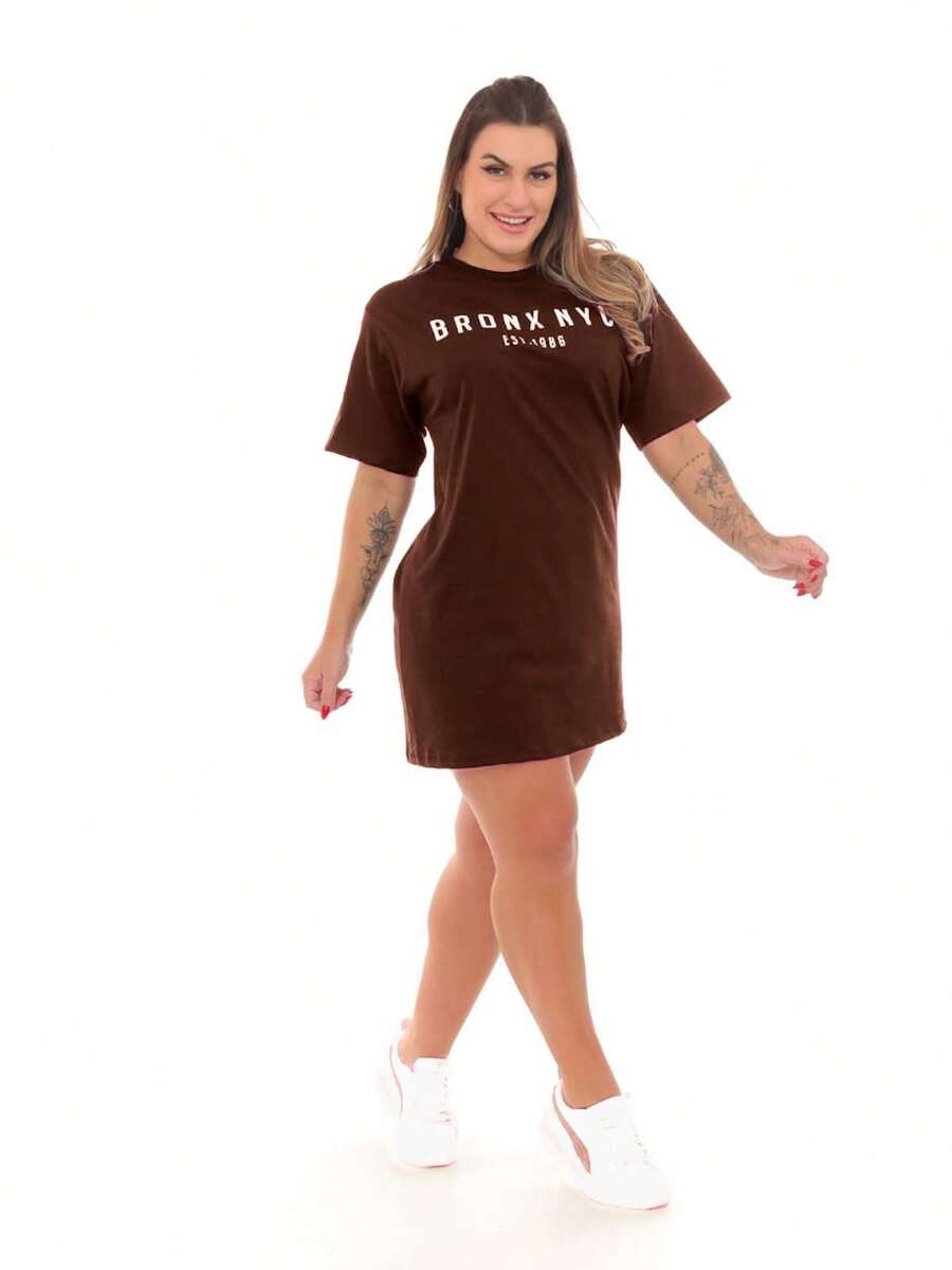 T-Shirt Dress - Rỉ Nâu - Xem 1