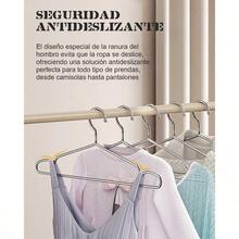 30 Ganchos para Ropa de Acero InoxidablePerchas Slida 42 con Ranura, Metlicas, Ligeras y Duraderas, Ahorro de Espacio para Ropa, Ahorro de EspacioPerchas para el Hogar para Adultos - USAR - Ver 4
