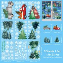 9pcs Vintage Christmas Glass Ornament Decals - Static Cling PVC Material - No Electricity Required - Holiday Window Stickers For Christmas And New Year Decor Christmas Decorations Christmas Decoration Christmas Decorations Home Room Decor Home Decor