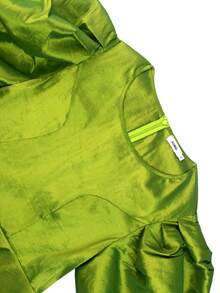 Plus Size Women's Shiny Puff Lantern Short Sleeve Blouse Asymmetrical Ruffled Party Cocktail Work Tops