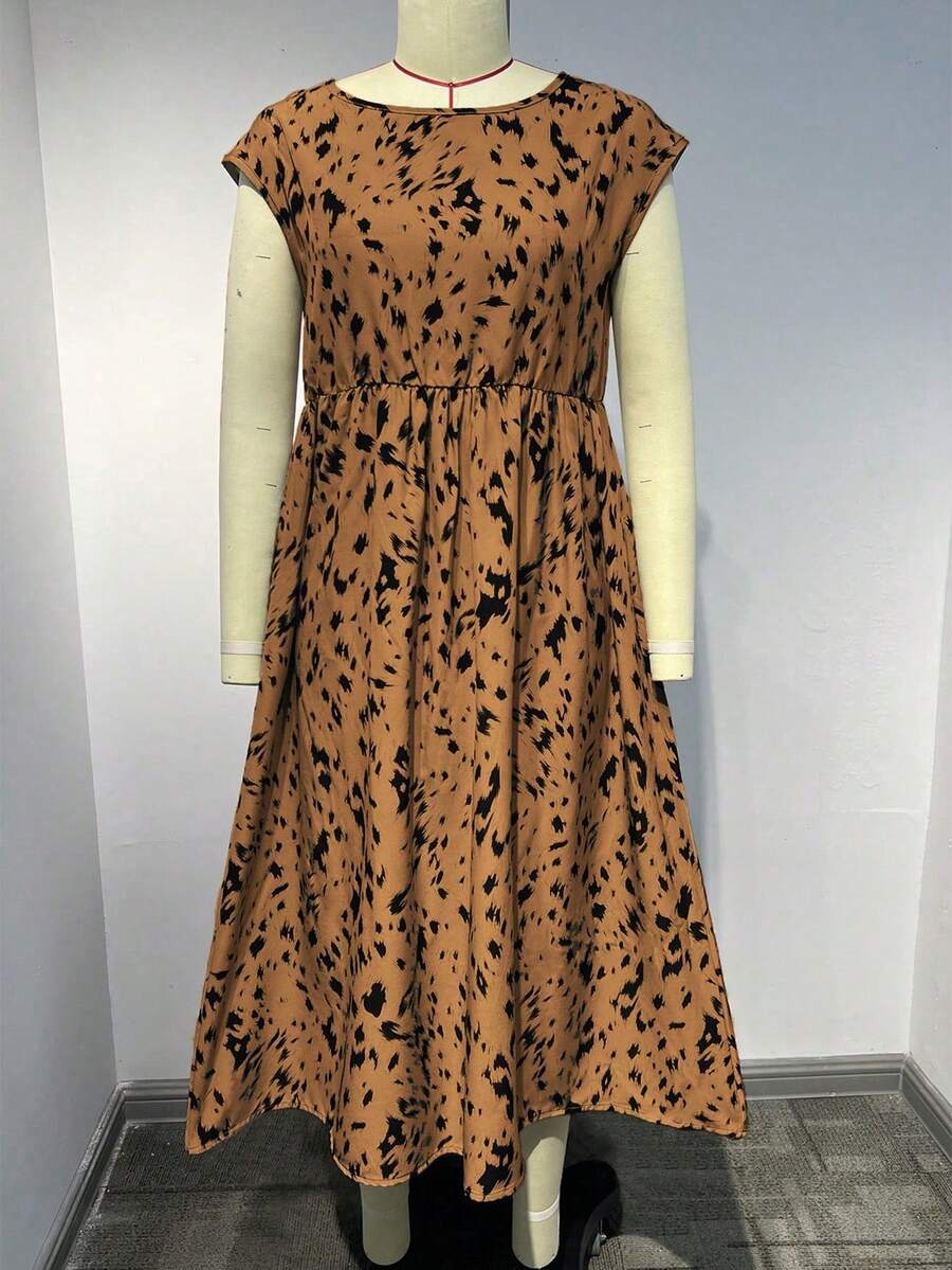 Spring And Summer Ladies Holiday Casual Random Print Long Dress