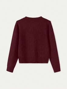 Nuevo suéter de mujer de cuello redondo, abotonado, de manga larga y tejido para otoño e invierno. Elegante, sencillo y versátil, con estilo casual y cómodo, adecuado para el uso diario.