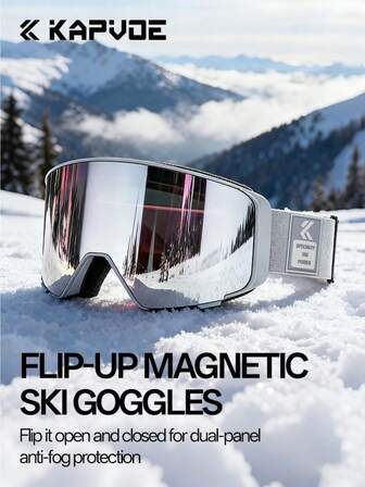  Gafas de nieve fotocromáticas Kapvoe, gafas de esquí, máscara antivaho para snowboard para hombres y mujeres, kit de gafas de protección para motonieves en invierno