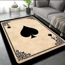 1pc Spade A Living Room Carpet, Poker Element, Living Room Carpet, Carpet, Living Room Area Carpet, Area Small Carpet, Mat, Home Decor, Large Size Living Room Carpet, Living Room Home Decor, Room Decor, Washable Carpet
