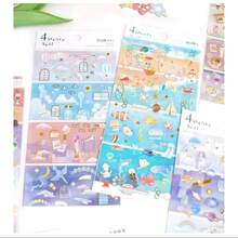 3pcs Random Creative Golden Foil Beach Season Travel Food Stickers Scrapbooking Journal Sticker Stationery Decor Aesthetic Gift