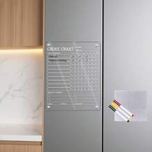 Pizarra magnética de acrílico transparente para el hogar/Planificador semanal, pizarra de borrado en seco para el refrigerador, planificador semanal de acrílico reutilizable y fácil de limpiar