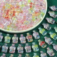 6/10pcs Mixed Acrylic Beads - Bowknot, Heart, Flower, Pentagram Shapes, DIY Bracelet Necklace Keychain Pendant, Jewelry Making Supplies