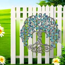 1pc Vibrant Tree Of Life 15.74" Metal Wall Art - Colorful Leaf Accents, Intricate Design For Farmhouse Decor In Bedroom, Kitchen, Living Room, Office, Or Outdoor Spaces