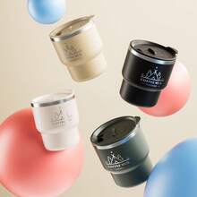 1 pieza Taza de café de acero inoxidable 304 de 400ML con tapa, vaso aislado de doble capa, vaso de bebida de gran capacidad de pared doble portátil, taza termo, taza reutilizable resistente al frío y al calor para té, leche, café, recipiente duradero para bebidas, adecuado para estudiantes y adultos en la escuela, oficina, campamento al aire libre, picnic, viaje