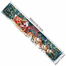 1 pièce Bannière de décoration de Noël, tissu avec motif de traîneau du Père Noël et des rennes, décoration de fond pour fête de Noël, bannière décorative à accrocher sur un mur ou une clôture, décoration de jardin ou de patio pour Noël, fournitures pour événement et fête de Noël à la maison, décoration de bannière Joyeux Noël pour la maison, décoration du Nouvel An 2026, décoration de Noël à suspendre, cadeaux de Noël, cadeaux, faveurs de fête