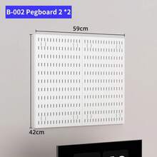 Kit de Organizador de Pared Combinado de Tablero de Clavijas: Paneles Colgantes Modulares, Instalación Sin Perforaciones, para Exhibición en la Pared de la Sala de Manualidades - Ganchos de arco blanco - Ver 9