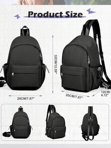 Bolso de pecho funcional convertible, mochila de 2 en 1 - Material de nailon ligero, resistente al agua, perfecto para el transporte diario, salidas casuales y viajes cortos, diseño delgado que ahorra espacio, adecuado para estudiantes, trabajadores de oficina y entusiastas al aire libre