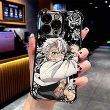 Funda para Teléfono Anime Cool S-Shinazugawa S-Sanemi Compatible con for  16E 16 15 14 13 12 11 Mini Pro Max Air X XR XSMAX 8 7 Plus, Antigolpes, Transparente, Tapa Trasera Suave, Funda de Teléfono Fate, Fundas para Teléfono - Negro - Ver 7
