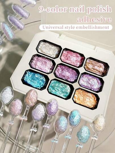 9 Colors New Popular Nail Gel Firm Pat Pat Glue Salon Nail Styling Glue Home Essential Female Christmas Gift