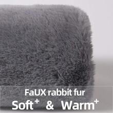 AIYYIPA 1 pieza Calentador de brazos de piel sintética cálida, material suave similar al pelo de conejo, estilo cilíndrico gris. Con detalles cómodos y multiusos, calienta los brazos, adecuado para siestas en la oficina y uso diario, escenarios navideños e invernales