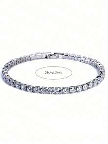 1 Piece Men's Hip-Hop Diamond Bracelet, Sparkling, Unisex Micro-Inlaid Zirconia Bracelet, Suitable For Daily Wear, Exquisite Gift - Multicolor - View 13