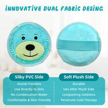 3pcs Reusable Cute Cartoon Gel Ice Packs - Bear, Fox, Cherry Patterns - Cold/Hot Therapy, Soothing Active Gel Bead Packs For Wisdom Teeth, Head, Arms, Legs (Blue, Pink, Green) - Multicolor - View 5