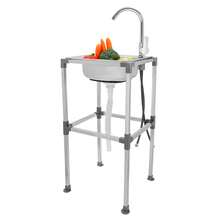 YUNRUX Freestanding Kitchen Sink, Stainless Steel Kitchen Sink, Freestanding Sink - Silver - View 1