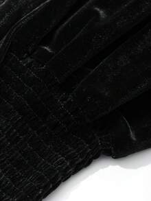 Livesso Women Black Flare Sleeve Pullover Blouse,Long Sleeve Tops Fleece Lined Fall,Winter