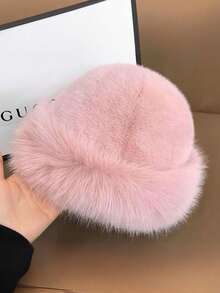 1pc New Winter Woolen Hats For Women, European, American And Korean Style Warm Hats For Autumn And Winter, Fashionable Solid Color Ones That Look Good On The Face, Small And Versatile Mongolian Hats With Thickened Design - A - View 10