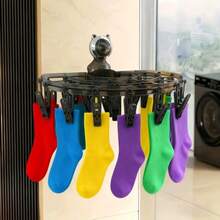 1 pieza Estante de secado plegable con ventosa para una fácil organización de la ropa - Cuelgue camisas, blusas, calcetines, ropa interior en el armario, baño, balcón; diseño portátil y liviano que ahorra espacio sin necesidad de perforar, ideal para dormitorios de estudiantes; estante de secado versátil y multifuncional para prendas delicadas, trajes de baño, ropa deportiva y cargas de lavandería pequeñas; ganchos de plástico duraderos y succión fuerte aseguran un secado incluso en ambientes húmedos - Multicolor - Ver 3