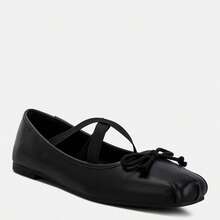 Leina Faux Leather Ballet Flats - Black - View 2