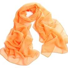 ™   Fashionable Soft Chiffon Scarfhalloween - 純色/橙色 - 查看 12