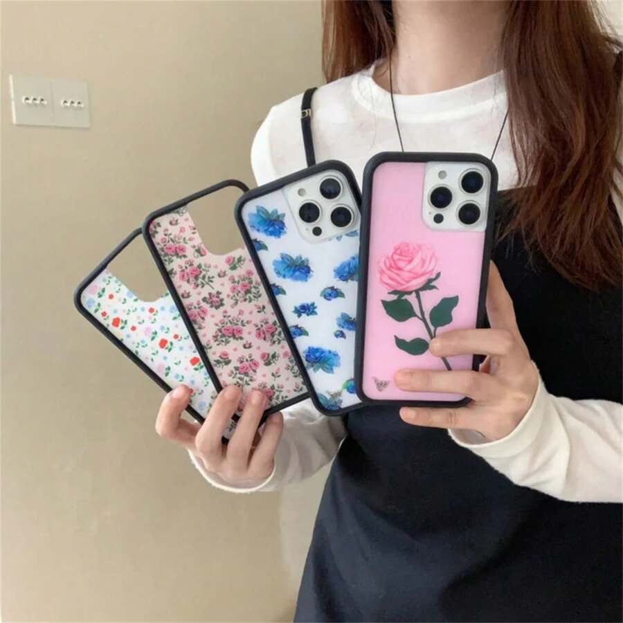 Wildflower New 3D Moonlight Rose Phone Case  16 15 14 13 12 Pro Max 15 Plus 17 Pro 17 WF Floral Fashion Cute Cartoon Cover - NA108-3 - Xem 1