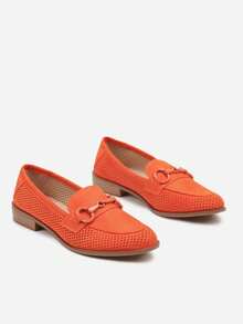 Vices Openwork Moccasins With Leather Insole - Orange - View 5