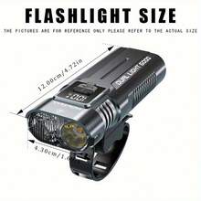 1 件强力自行车灯，USB 可充电自行车前灯带夹子，二合一自行车骑行手电筒，高亮度，自行车尾灯，红蓝闪烁，警告，自卫，适合骑行，照明，探照灯