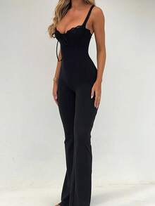 Bộ jumpsuit mùa hè dành cho nữ của Onicee, màu đen, viền ren, kiểu corset và dây mảnh, thích hợp cho ngày Valentine, hẹn hò, tụ họp, tiệc tùng, du lịch, kỳ nghỉ, đi biển và các dịp khác. - màu đen - Xem 6
