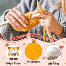 1pc Handmade Crochet Desktop Decor Ornament, Cute Fox Design, Great Birthday Gift For Best Friends, Sisters, Moms, Grandmas, Unisex, Keychain, Plush Doll, Positive Emotion, Creative Party Favor For Halloween, Christmas