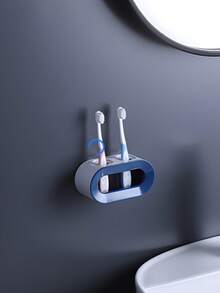 1pc Electric Toothbrush Holder, Wall Mounted Toothbrush Storage Rack, Punch-Free Toothbrush Storage Organizer, Bathroom Plastic Toothbrush Shelf, Bathroom Accessories, Home Decor, Furniture For Home - Multicolor - View 3