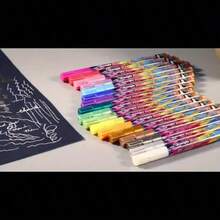 GUANGNA 24-Color Acrylic Paint Markers, Soft Brush Tip Pens And Markers, Acrylic Paint Pens Suitable For Wood, Stone, Canvas, Glass, Fabric, Eggs, Rock Painting, And DIY Craft Supplies. 18/24 Color Metal Marker, 0.7mm Ultra-Fine Tip Color Pen, Permanent Metal Marker For Signing And Writing On Cards - 24 màu/bộ - Xem 8