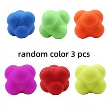 3 个六角反应球，高密度橡胶球，用于速度、敏捷性和协调性训练 - 适用于篮球、足球和户外健身