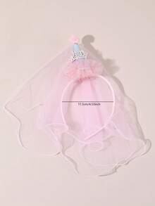 1 Stück Geburtstagsfest Farbverlauf Stereoskopischer Kegel Geburtstags-Haarreif für Mädchen, Mesh Dekor Haarband Haraccessoires Fröhlicher Geburtstag