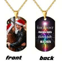 1 Custom Picture Necklace, Custom Text Pictures, Hip-Hop Style Personalized Pendant Necklace Jewelry, Custom Image Jewelry Gift Sequins Gold, Silver, Rose Gold Fashion, Retro, Unisex, Old Money, Punk, Wild Customization, Personalization, Boyfriend Gift - Multicolor - View 56