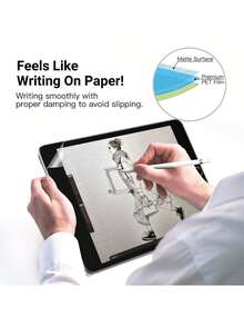 Yezodawee 适用于 iPad 第十代 10.9 英寸 (2022) / iPad 第十一代 A16 (2025) 的两片装升级版纸质触感屏幕保护膜，加厚磨砂 PET 薄膜，书写流畅，支持触控笔，高灵敏度，防眩光，防指纹，超薄纳米柔性屏幕保护膜，易于安装，磨砂纸质触感，兼容面容 ID 和 Apple Pencil，防刮擦，无气泡 - 2個 - 查看 3